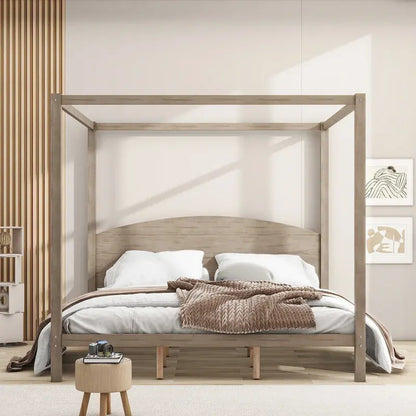 King Size Canopy Platform Bed