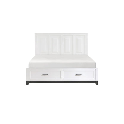 Saratoga 3 Piece White Modern Storage Platform Bedroom Set