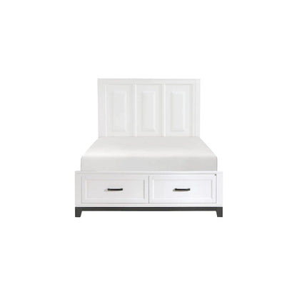 Saratoga 3 Piece White Modern Storage Platform Bedroom Set