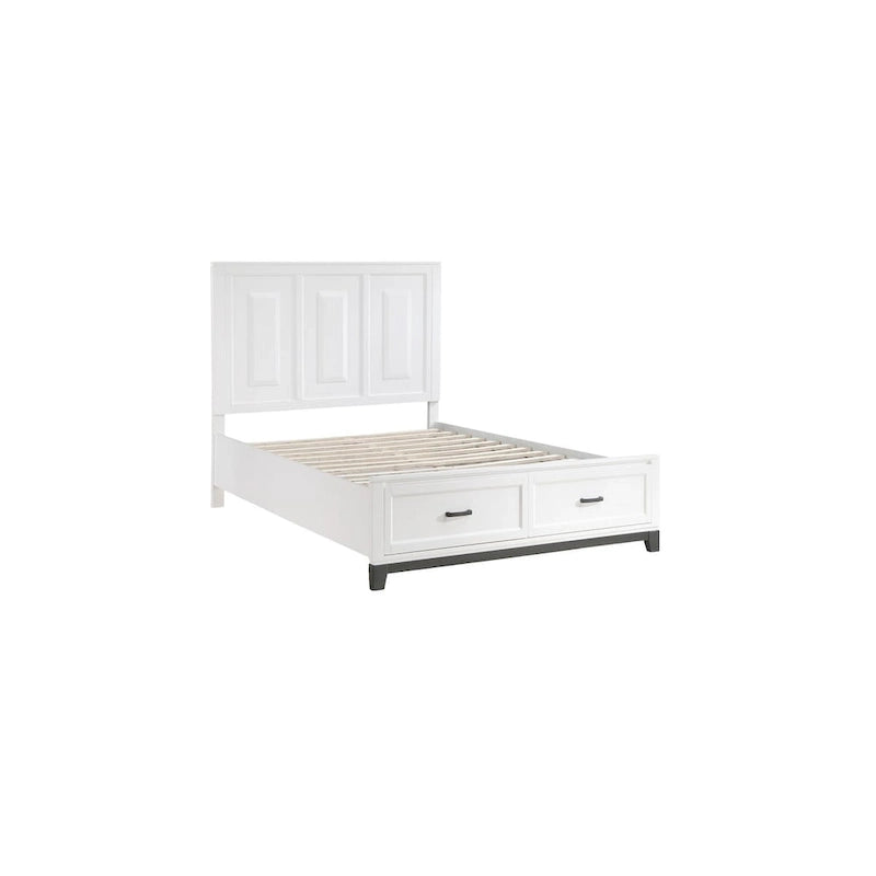 Saratoga 3 Piece White Modern Storage Platform Bedroom Set