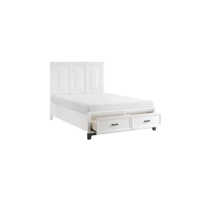 Saratoga 3 Piece White Modern Storage Platform Bedroom Set