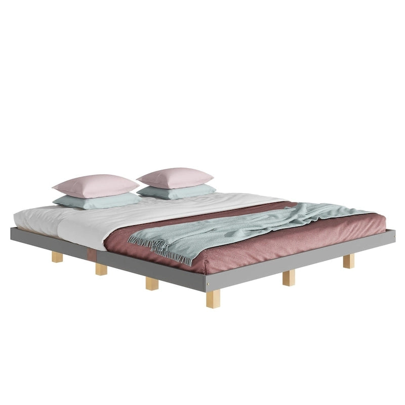 King Size Floating Bed with LED Lights