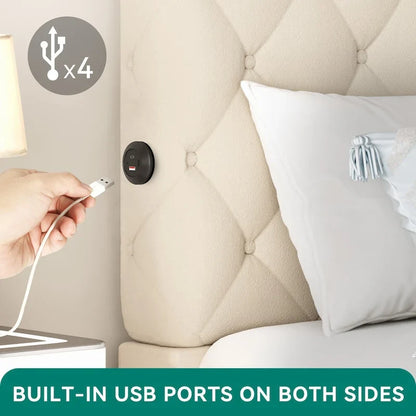 Moasis Upholstered High Headboard Bed Frame