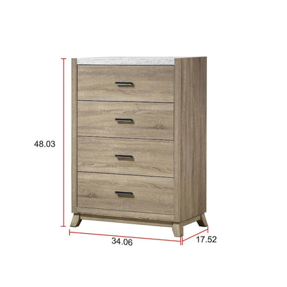 Daemon 6 Piece Light Brown Panel Bedroom Set