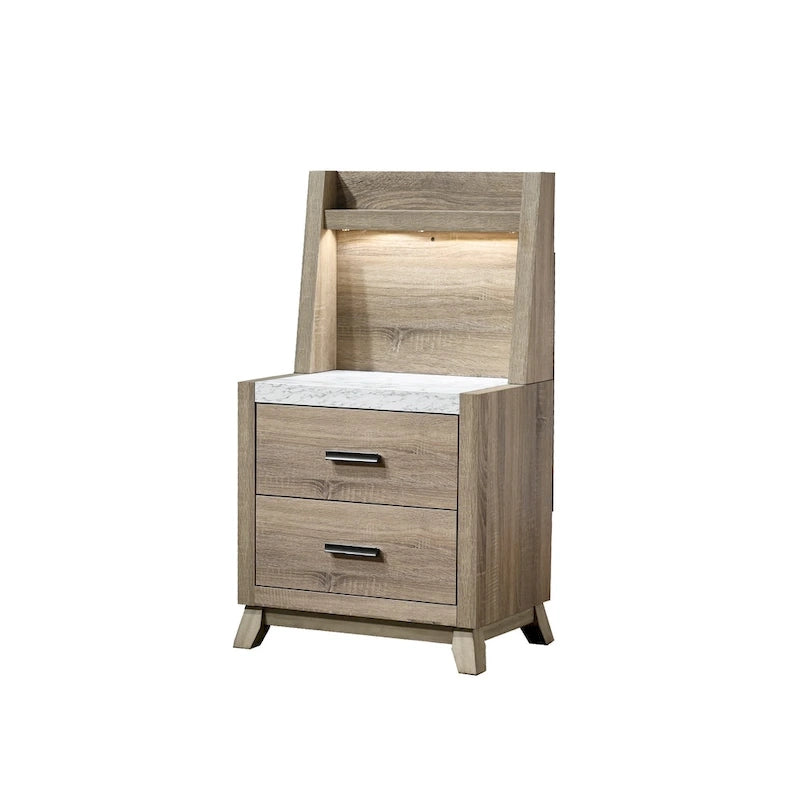 Daemon 4 Piece Light Brown Panel Bedroom Set