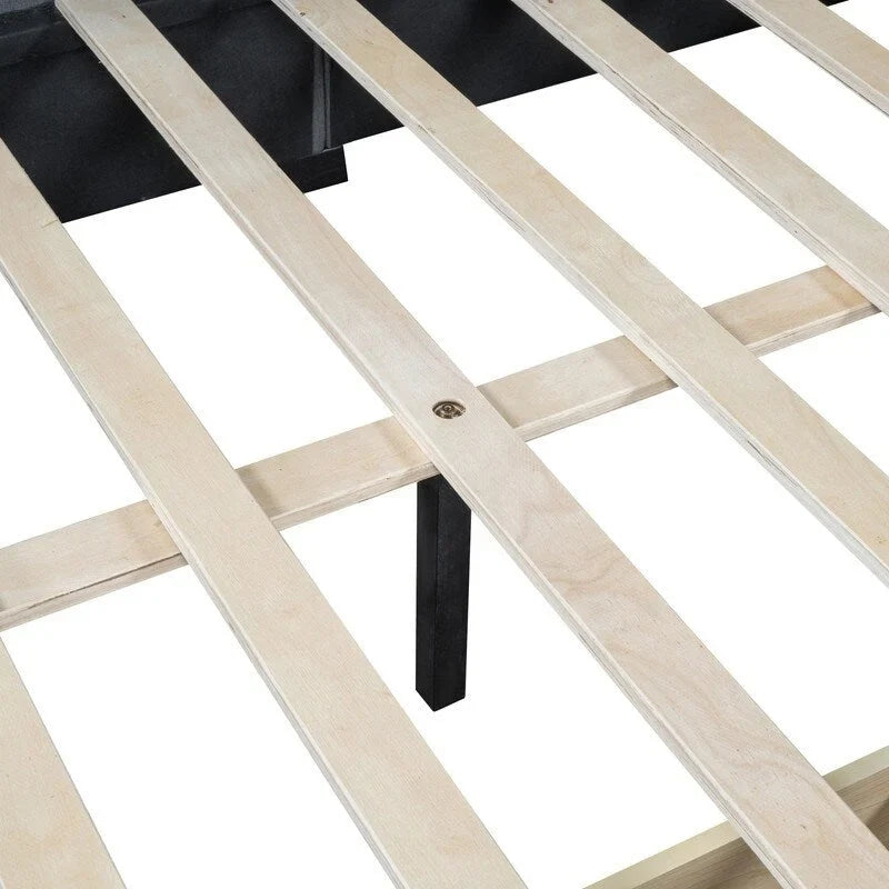 Full Size Linen Upholstered Daybed with 2 Storage Drawers, Sofa Bed