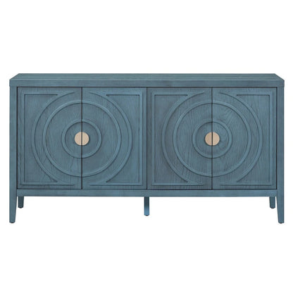 Retro Sideboard door with Circular Groove Design cabinets - N/A