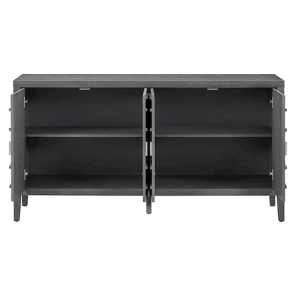 Retro Sideboard door with Circular Groove Design cabinets - N/A