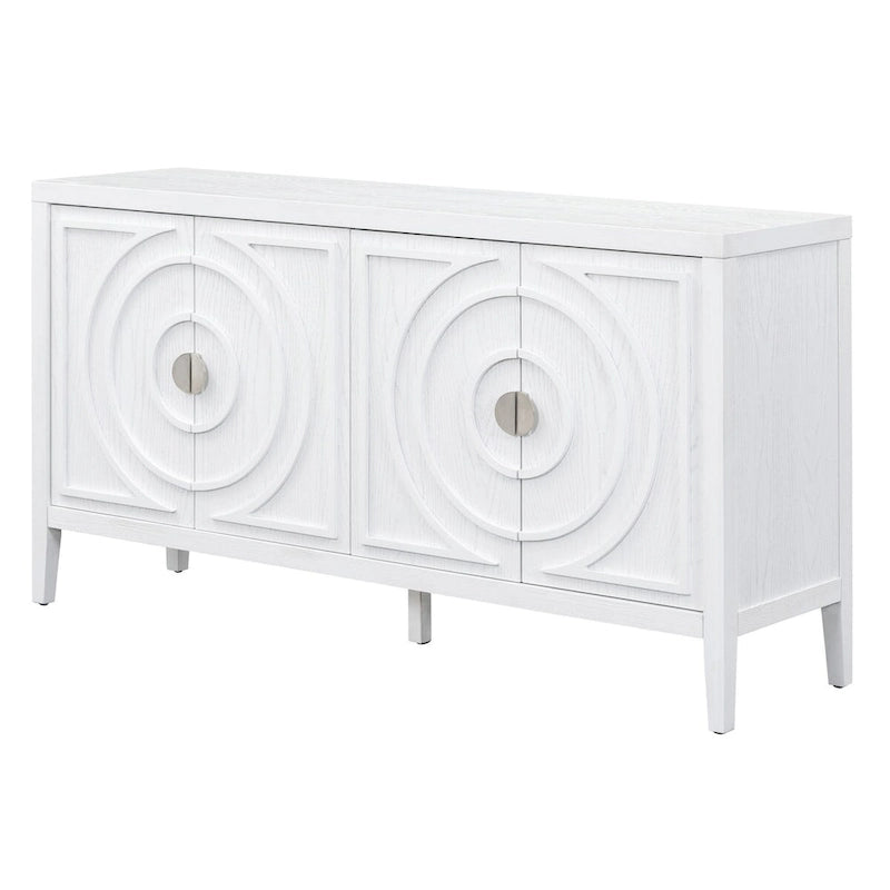 Retro Sideboard door with Circular Groove Design cabinets - N/A
