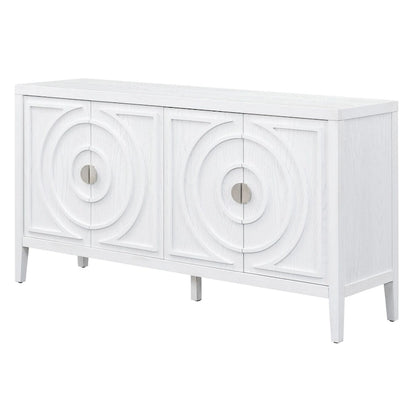 Retro Sideboard door with Circular Groove Design cabinets - N/A
