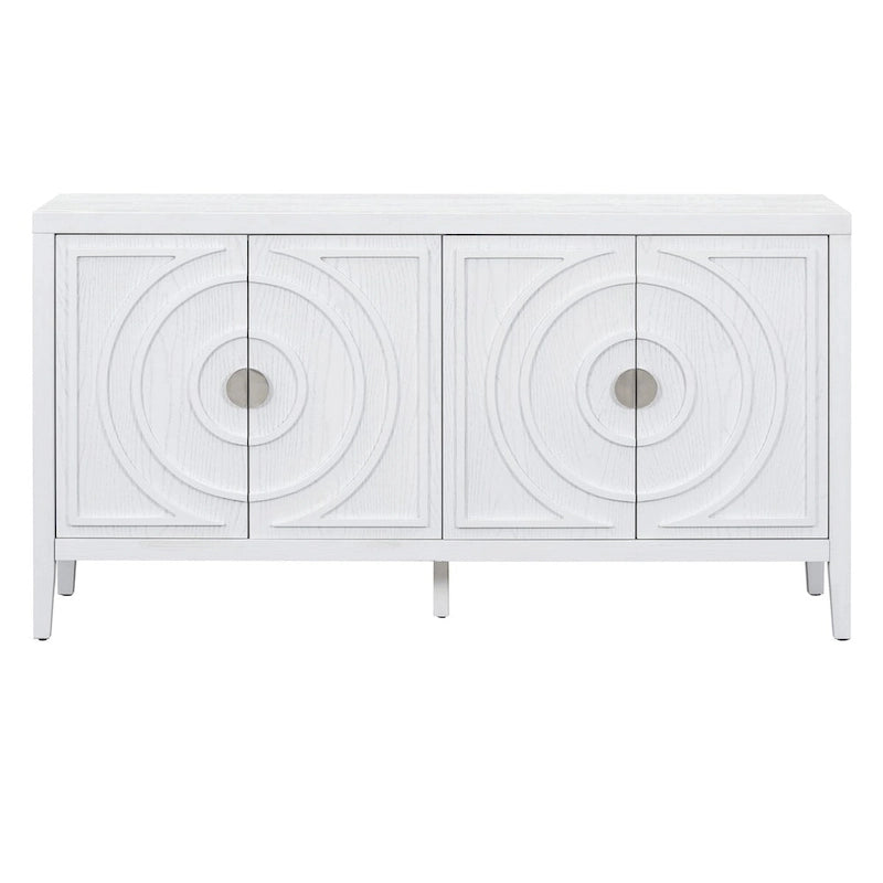 Retro Sideboard door with Circular Groove Design cabinets - N/A