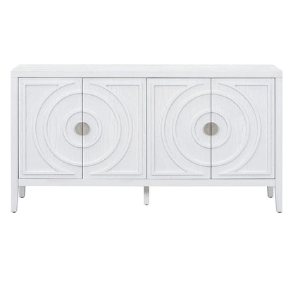 Retro Sideboard door with Circular Groove Design cabinets - N/A
