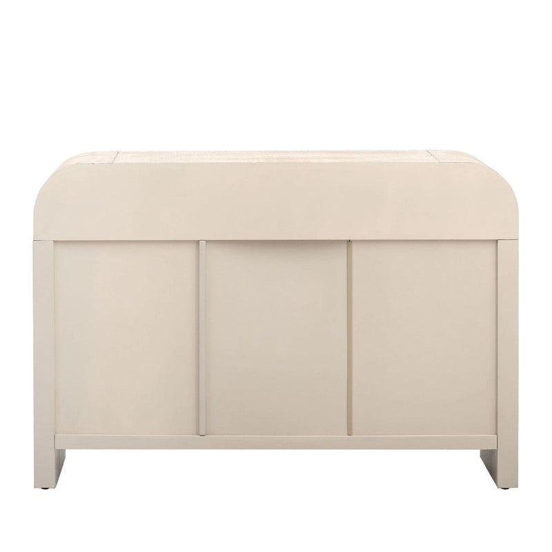 Retro Minimalist Curved Sideboard with Gold Handles - N/A