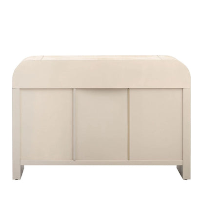 Retro Minimalist Curved Sideboard with Gold Handles - N/A