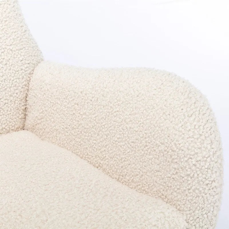 Teddy Fabric Padded Seat Rocking Chair