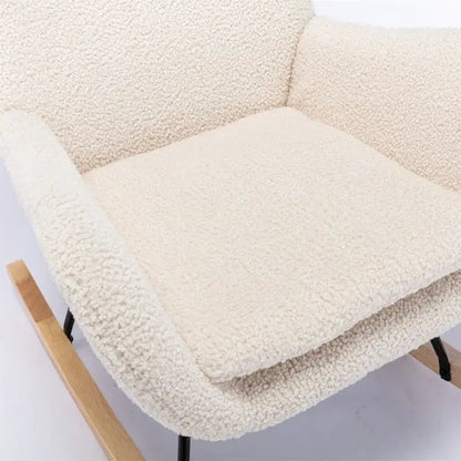 Teddy Fabric Padded Seat Rocking Chair
