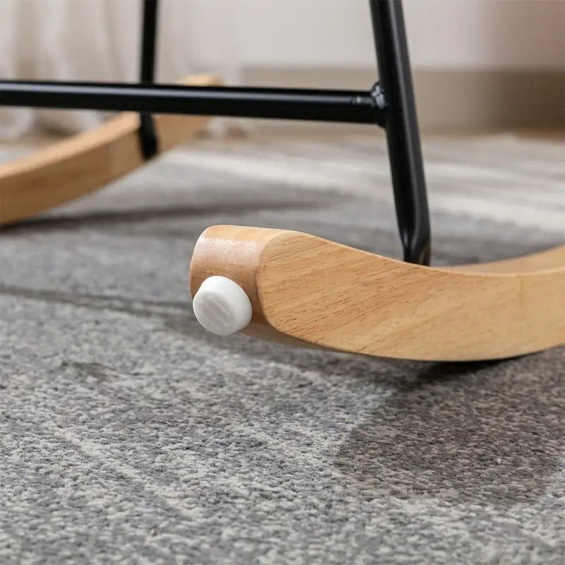 Teddy Fabric Padded Seat Rocking Chair