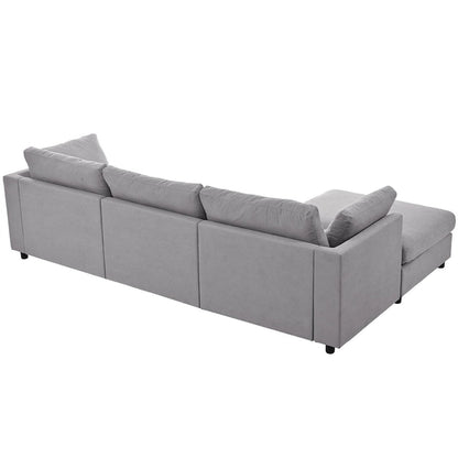 Merax Upholstery Convertible Sectional Sofa, L Shaped Couch with Reversible Chaise