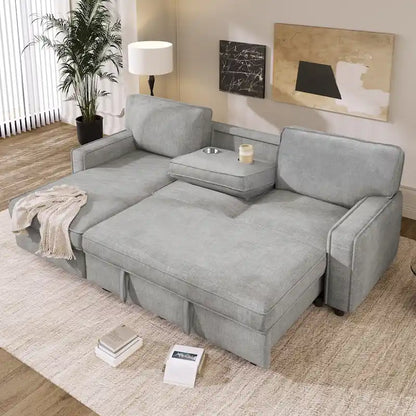 Upholstery Sleeper Sectional Sofa with Storage and USB port