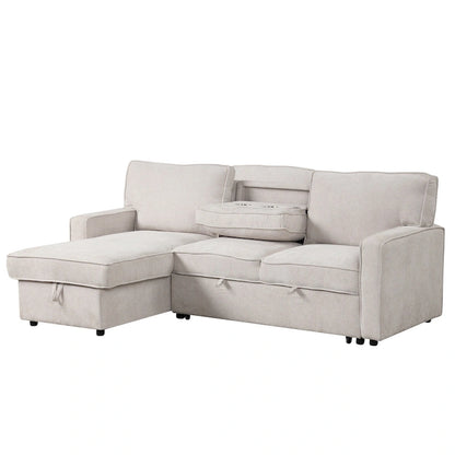Upholstery Sleeper Sectional Sofa with Storage and USB port