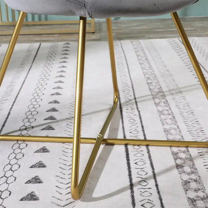 Silky Velvet Upholstered Accent Chair with Gold Tone Finished Base