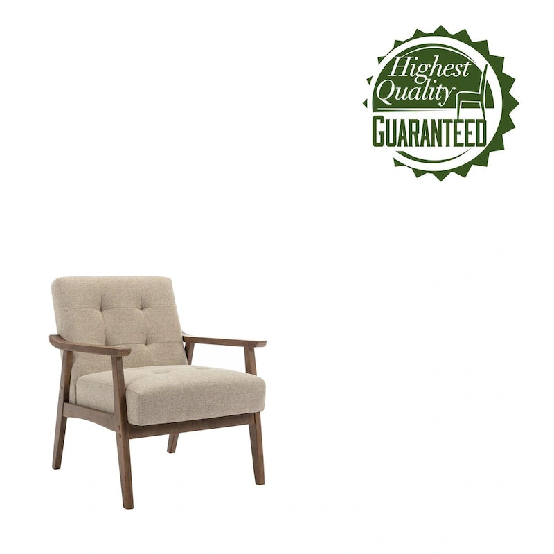 Porthos Home Galina Fabric Accent Chair with Rubberwood Legs