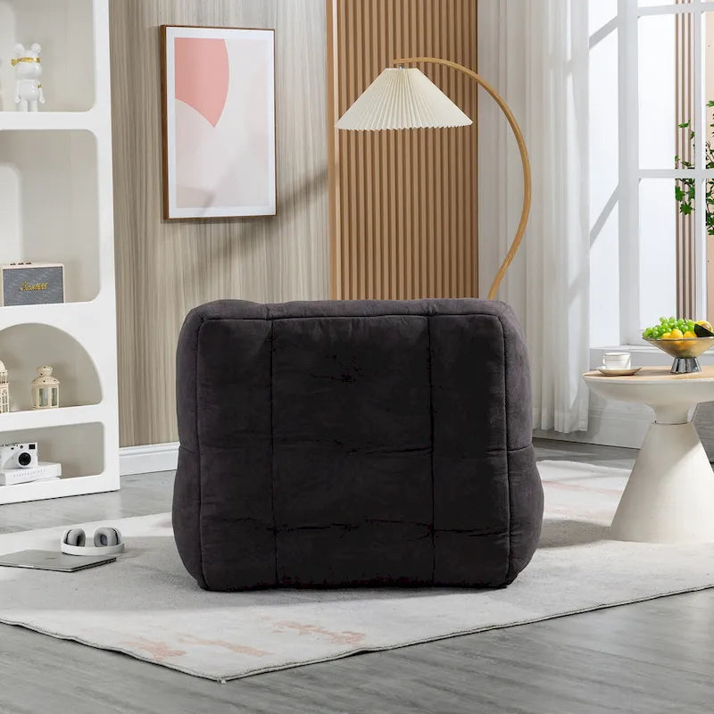 Fluffy bean bag chair with memory foam and ottoman