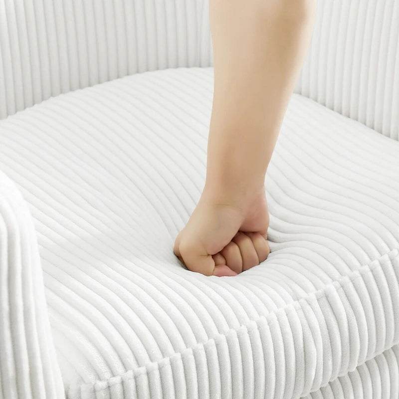 Swivel Accent Chair 360 Comfy Recliner Corduroy Arm Chair Single Sofa with Ottoman for Living Room Bedroom