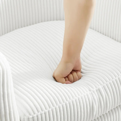 Swivel Accent Chair 360 Comfy Recliner Corduroy Arm Chair Single Sofa with Ottoman for Living Room Bedroom