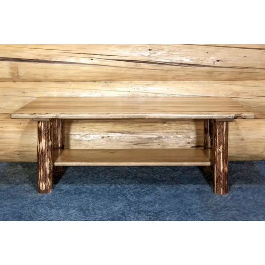 Montana Woodworks Glacier Country Collection Coffee Table with Shelf, Stained & Lacquered Finish