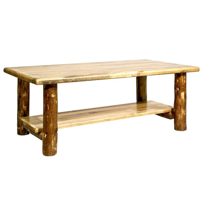 Montana Woodworks Glacier Country Collection Coffee Table with Shelf, Stained & Lacquered Finish