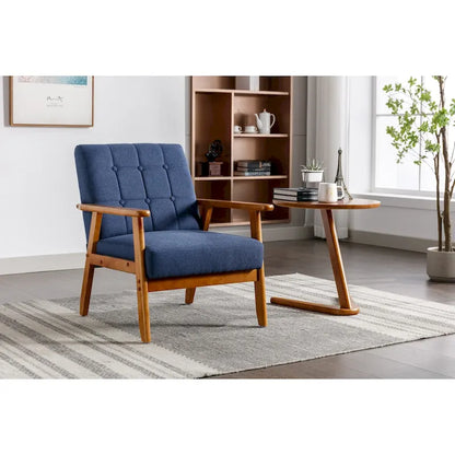 Mid-Century Modern Wooden Upholstered Accent Arm Chair