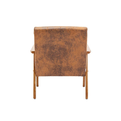 Mid-Century Modern Wooden Upholstered Accent Arm Chair