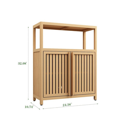 Large Capacity Bamboo Storage Cabinet Furniture for Bathroom Living Room Bathroom Bamboo Storage Cabinet With Shelves