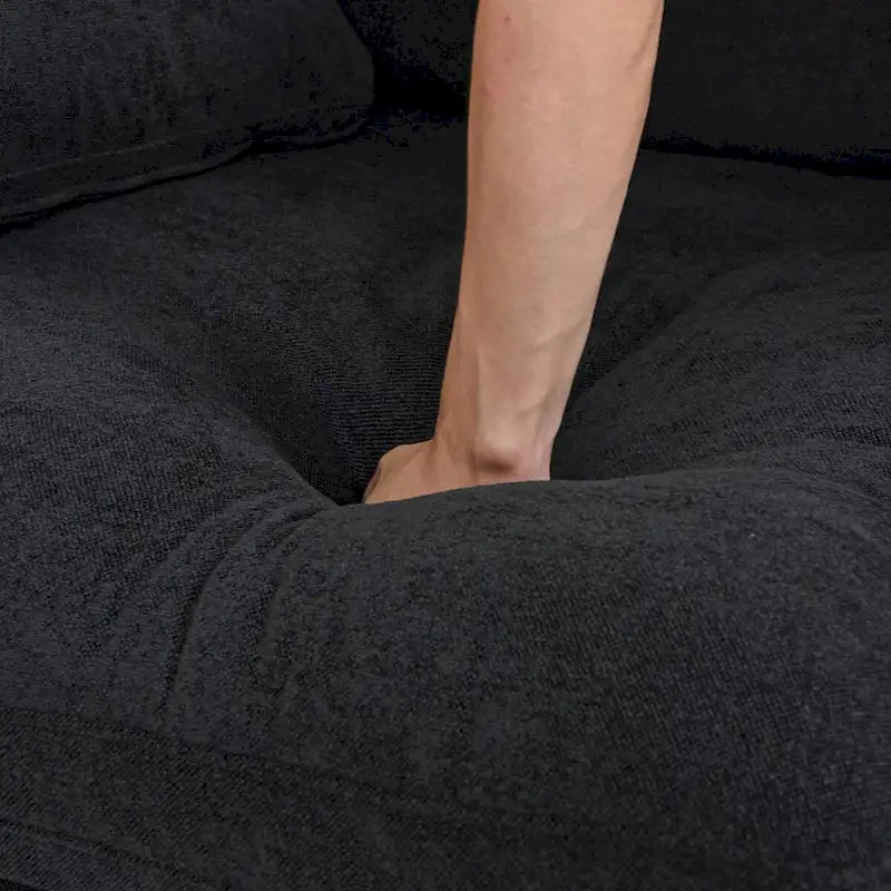 3PCS Living Room Sofa Set, Cloud Modular Sectional Sofa with Storage Ottoman