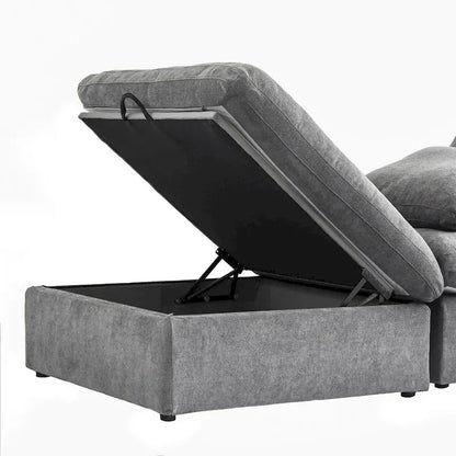 3PCS Living Room Sofa Set, Cloud Modular Sectional Sofa with Storage Ottoman