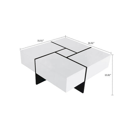 Unique Stylish Wooden Coffee Table with Sliding Extended Table Top