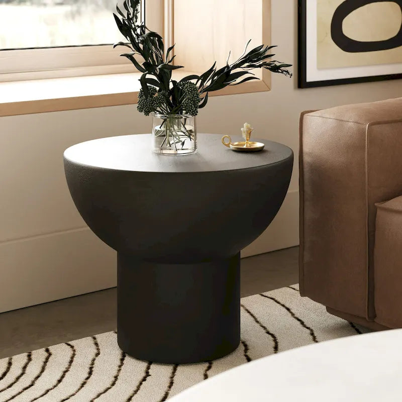 Modrest Fate Modern Black Concrete End Table
