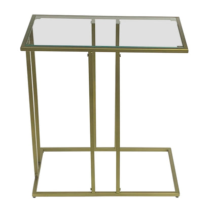 Carolina Living Serena End Table with Clear Glass - Antique Gold