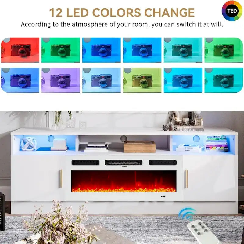 70Fireplace TV Stand with 36 Electric Fireplace