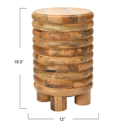 Dossier Vintage Solid Wood End Table or Stool