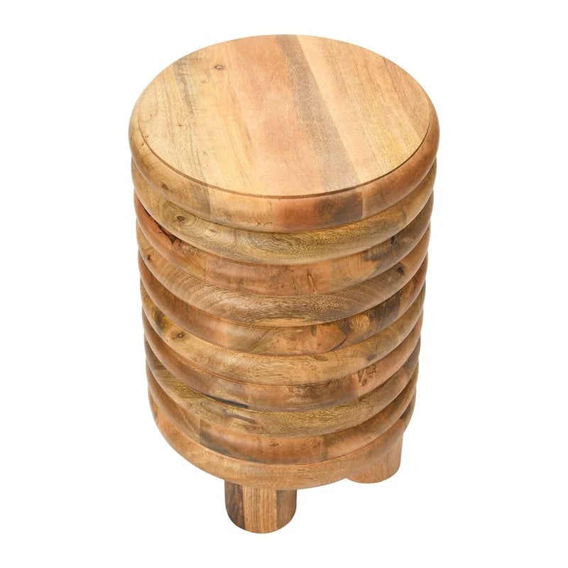 Dossier Vintage Solid Wood End Table or Stool