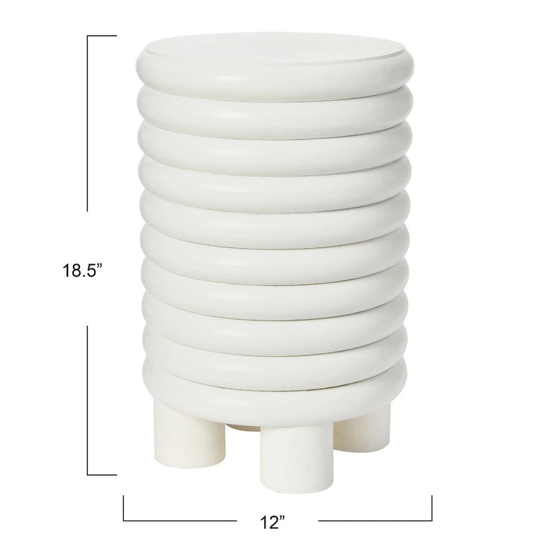 Dossier Vintage Solid Wood End Table or Stool