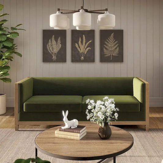 Georgia 81 Oak Wood & Rattan Sofa