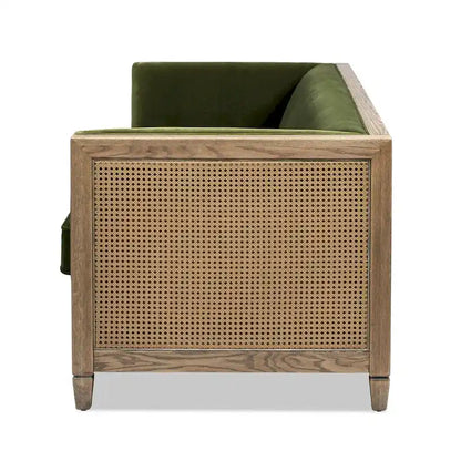 Georgia 81 Oak Wood & Rattan Sofa