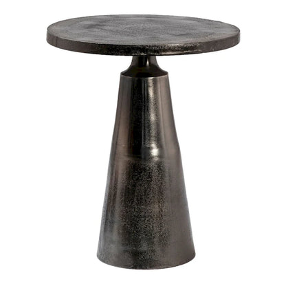 Jett 20 Round Aluminum Black Nickel Pedestal Base Side Table