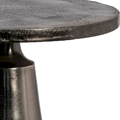 Jett 20 Round Aluminum Black Nickel Pedestal Base Side Table