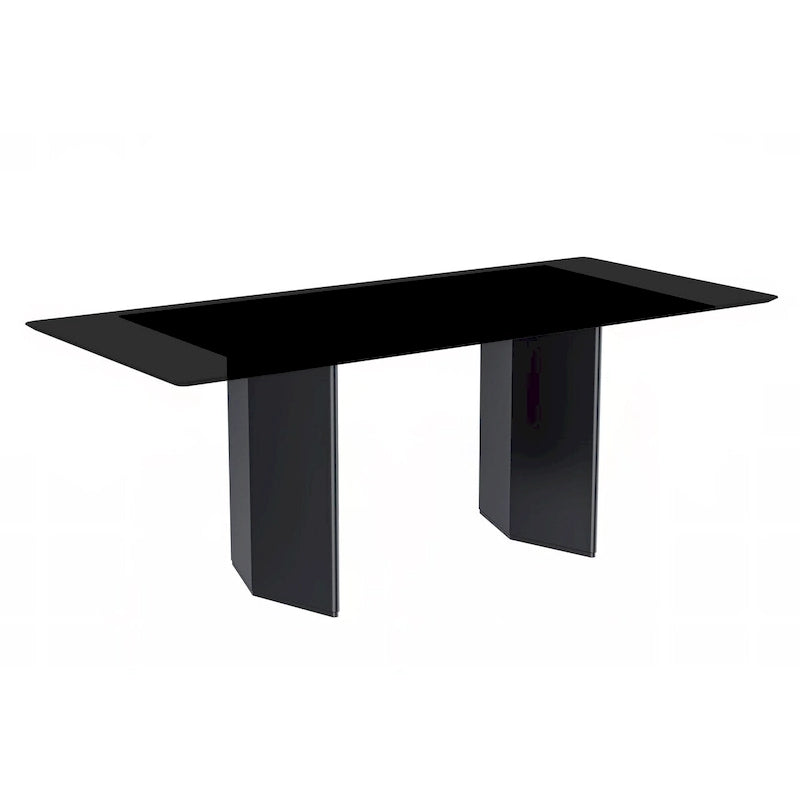 Lior Rectangular Dining Table with Glass/Sintered Stone Tabletop in Steel