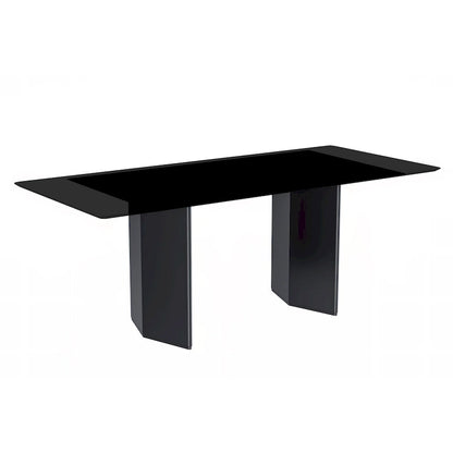 Lior Rectangular Dining Table with Glass/Sintered Stone Tabletop in Steel