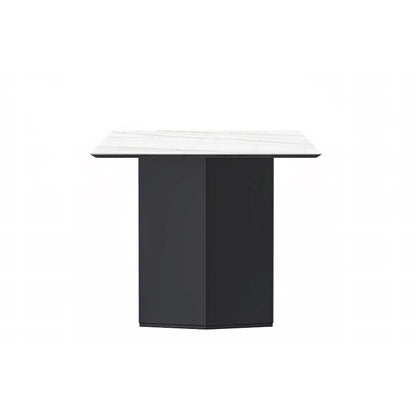 Lior Rectangular Dining Table with Glass/Sintered Stone Tabletop in Steel